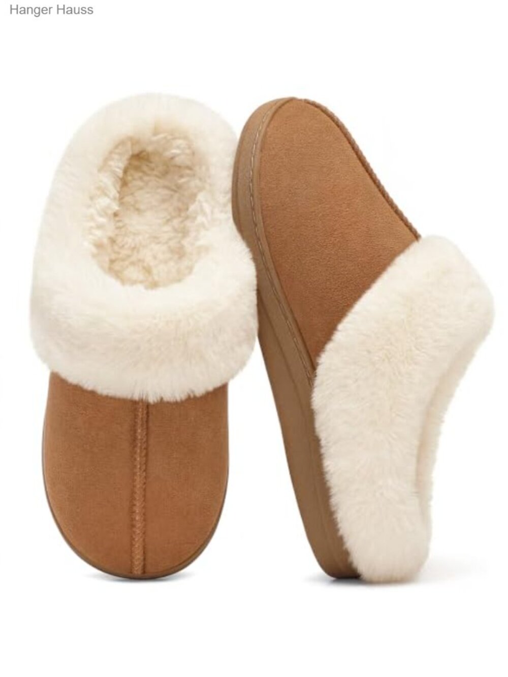 Fuzzy Memory Foam Slip On House Slippers Faux Suede Shearling Lined